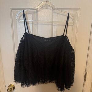 Boohoo lace Of the shoulder crop